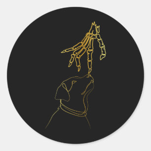 Black Lover Skeleton Hand Grappig Halloween 2023 Ronde Sticker