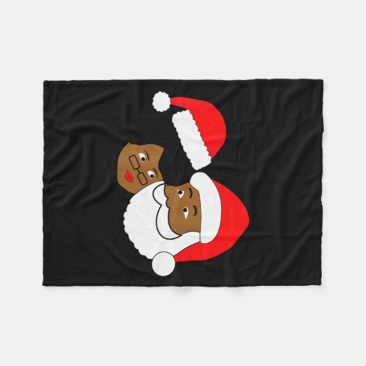 Black Loving Santa Claus And Mrs. Claus Ethnic Chr Fleece Deken (Voorkant (Horizontaal))