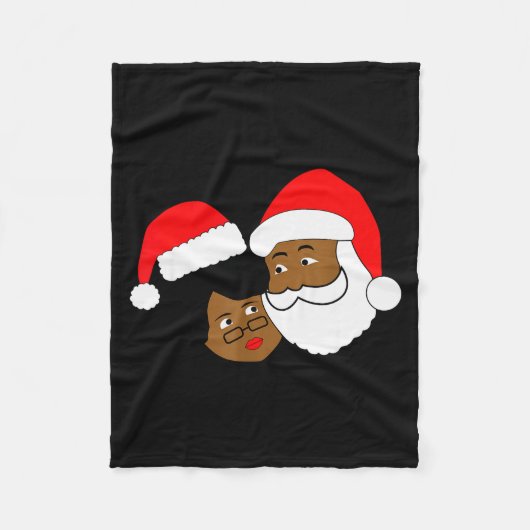 Black Loving Santa Claus And Mrs. Claus Ethnic Chr Fleece Deken (Voorkant)