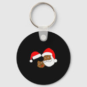 Black Loving Santa Claus And Mrs. Claus Ethnic Chr Sleutelhanger (Voorkant)