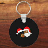 Black Loving Santa Claus And Mrs. Claus Ethnic Chr Sleutelhanger (Voorkant)