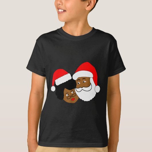 Black Loving Santa Claus And Mrs. Claus Ethnic Chr T-shirt (Voorkant)