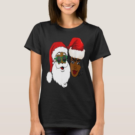 Black Loving Santa Claus en Mrs Claus Ethnic Chri T-shirt (Voorkant)