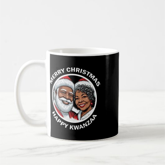 Black Loving Santa Claus en Mrs Claus Kerstmis Koffiemok (Links)