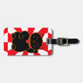 Black Lucky Cat Bagagelabel (Voorkant horizontaal)