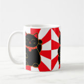 Black Lucky Cat Koffiemok (Links)
