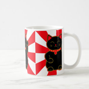 Black Lucky Cat Koffiemok
