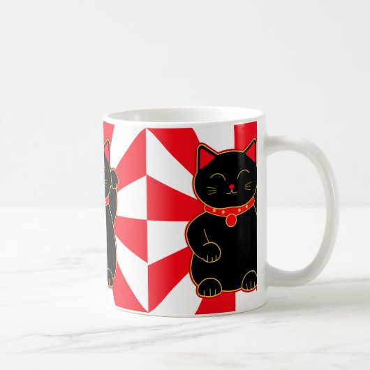Black Lucky Cat Koffiemok (Rechts)