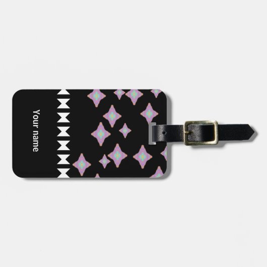 Black Luggage Tag with name tag Bagagelabel (Voorkant horizontaal)