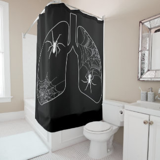 Black Lungs Spider Webs | Halloween Spider Douchegordijn