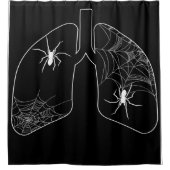 Black Lungs Spider Webs | Halloween Spider Douchegordijn (Voorkant)