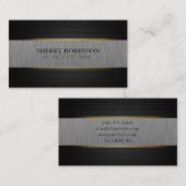 Black Lux Mesh | Banner met metalen borstel Visitekaartje (Voorkant / Achterkant)