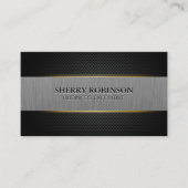 Black Lux Mesh | Banner met metalen borstel Visitekaartje (Voorkant)