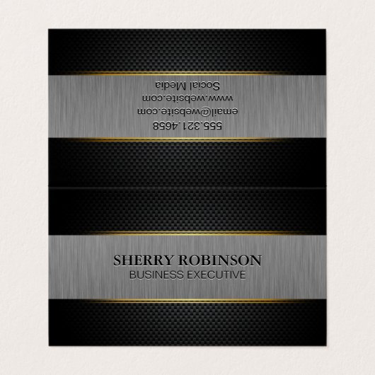 Black Lux Mesh | Banner met metalen borstel Visitekaartje (Buitenkant ongevouwen)