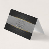 Black Lux Mesh | Banner met metalen borstel Visitekaartje (Achterkant)