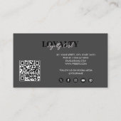Black Luxury Business Logo QR Code Loyaliteit Visitekaartje (Achterkant)