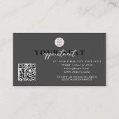 Black Luxury Client Afspraak Card QR Code Logo Visitekaartje (Achterkant)
