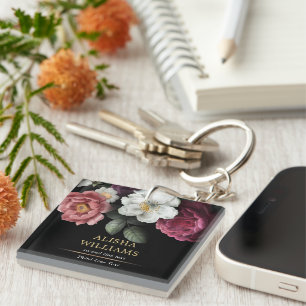 Black Luxury Floral Gold op maat Sleutelhanger