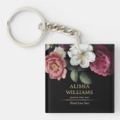 Black Luxury Floral Gold op maat Sleutelhanger (voorkant)