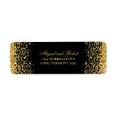 Black Luxury Gold Glitter Return Label (Voorkant)