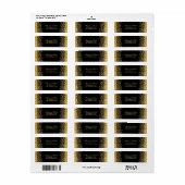 Black Luxury Gold Glitter Return Label (Full Sheet)