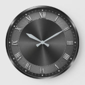 Black Luxury Modern Gunmetal Grote Klok (Voorkant)