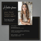 Black Luxury Real Estate Marketing Briefkaart