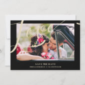 Black Luxury Simple Love Quote Golden Effect Photo Save The Date (Voorkant)