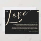 Black Luxury Simple Love Quote Golden Effect Photo Save The Date (Achterkant)