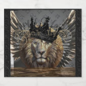 Black Lyon-bas Sparkling Wijnetiket (Enkel label)