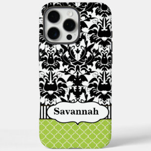 Black Macki Damask Marokkaanse gepersonaliseerde i iPhone 16 Pro Max Hoesje