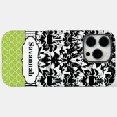 Black Macki Damask Marokkaanse gepersonaliseerde i Case-Mate iPhone Case (Achterkant (horizontaal))