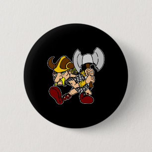 Black Mad Viking2 Ronde Button 5,7 Cm