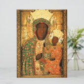 Black Madonna en Child Our Lady Fine met Kerstmis Kaart (Staand voorkant)