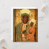 Black Madonna en Child Our Lady Fine met Kerstmis Kaart (Voorkant / Achterkant in situ)