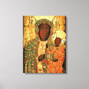 Black Madonna en Child Our Lady of Czestochowa Canvas Afdruk
