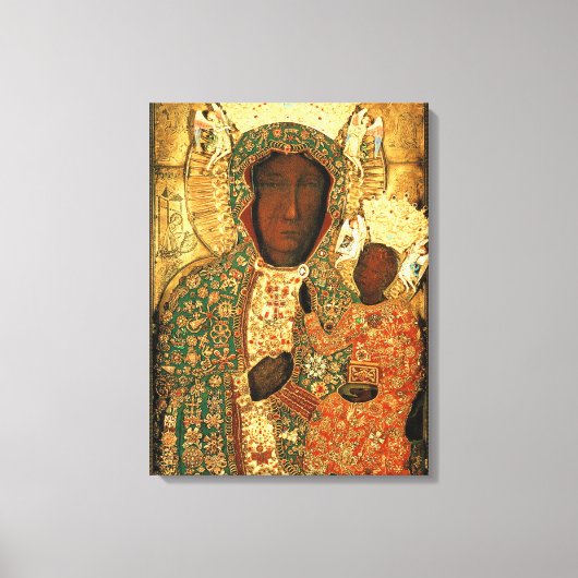 Black Madonna en Child Our Lady of Czestochowa Canvas Afdruk (Voorkant)