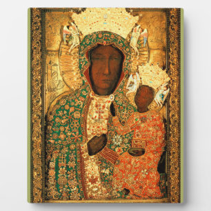 Black Madonna en Child Our Lady of Czestochowa Fotoplaat