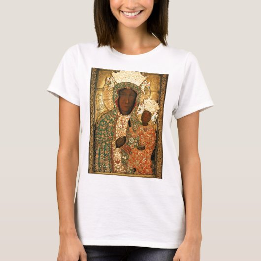 Black Madonna en Child Our Lady of Czestochowa T-shirt (Voorkant)