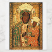 Black Madonna en Child Our Lady of Czestochowa Wijn Etiket (Enkel label)