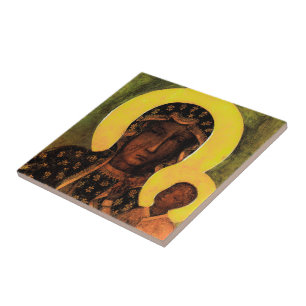 Black Madonna Icon Traditional Poland Gift Tegeltje