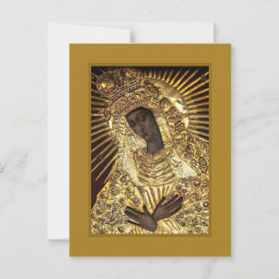 BLACK MADONNA in Golden Riza Oklad Revetment Briefkaart