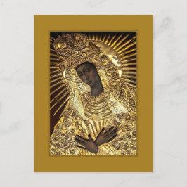 BLACK MADONNA in Golden Riza Oklad Revetment Briefkaart