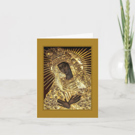 BLACK MADONNA in Golden Riza Oklad Revetment Kaart