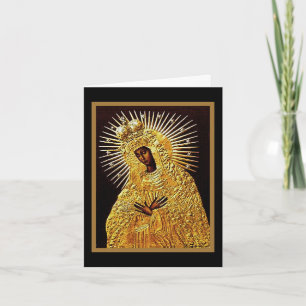BLACK MADONNA in Golden Riza Oklad Revetment Kaart