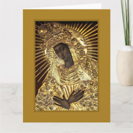 BLACK MADONNA in Golden Riza Oklad Revetment Kaart
