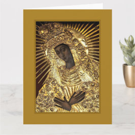 BLACK MADONNA in Golden Riza Oklad Revetment Kaart