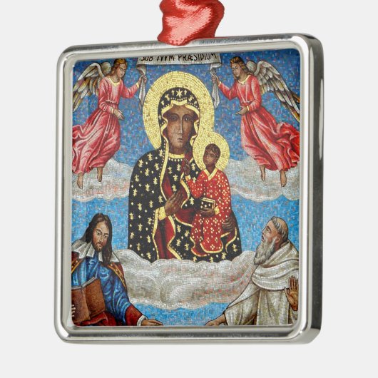 Black Madonna Mosaic Metalen Ornament (Links)