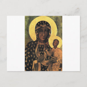 Black Madonna Poland Our Lady of Czestochowa print Briefkaart