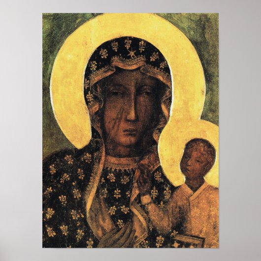 Black Madonna Polen Our Lady Czestochowa Virgin Poster (Voorkant)